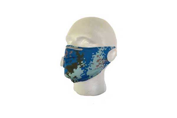 Blue Camouflage Mask - Side View
