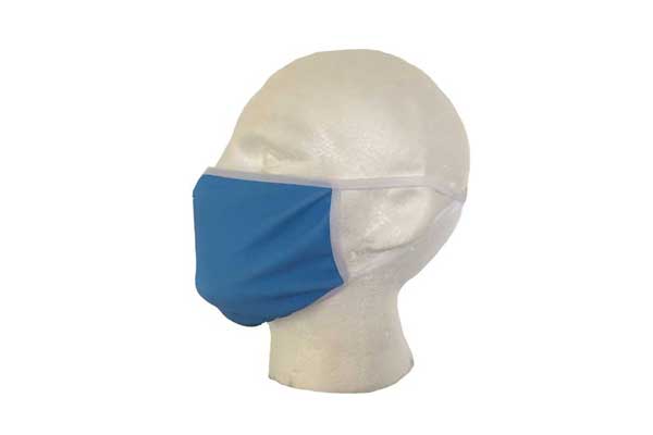 Blue Cloth Face Mask - Side View