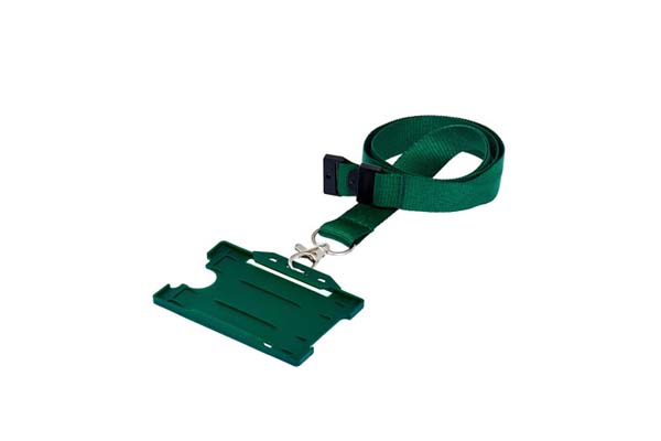 Dark Green ID Cardholder with Lanyard (not included)