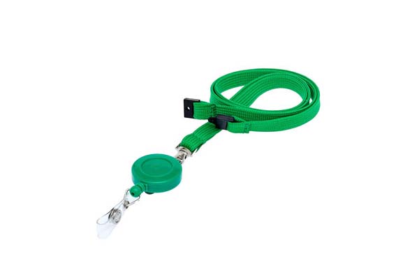 Green Retractable Ski Reel/Badge Reel On A Lanyard (Not Included)