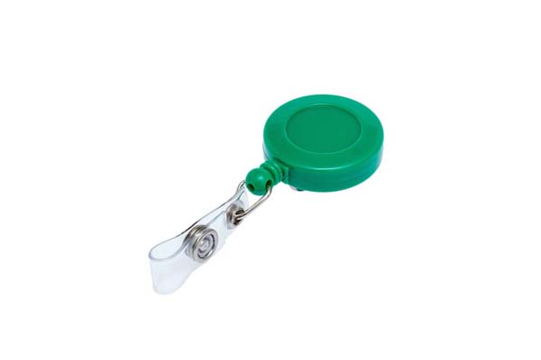 Green Retractable Ski Reel/Badge Reel