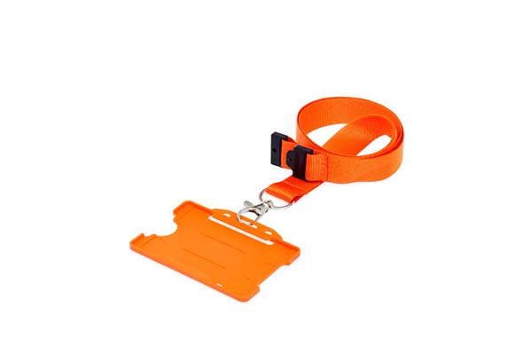 Orange ID Cardholder with Lanyard (not included)