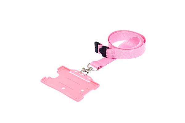 Pink ID Cardholder with Lanyard (not included)