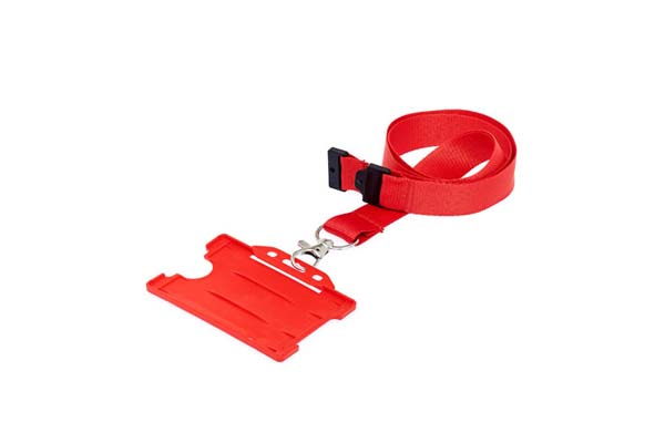 Red Landscape Double ID Card Holder On A Lanyard (Not Included)