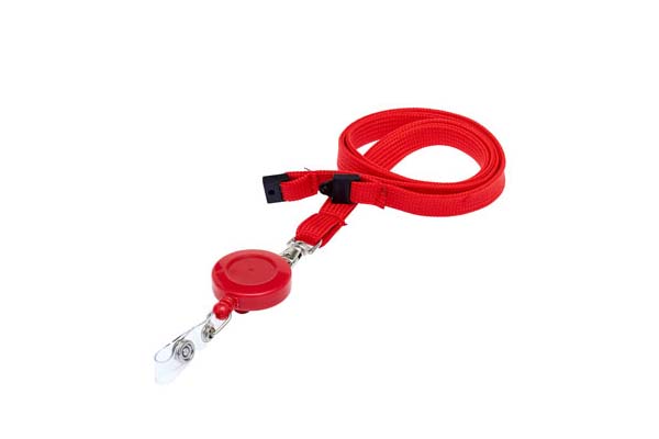 Red Retractable Ski Reel/Badge Reel On A Lanyard (Not Included)