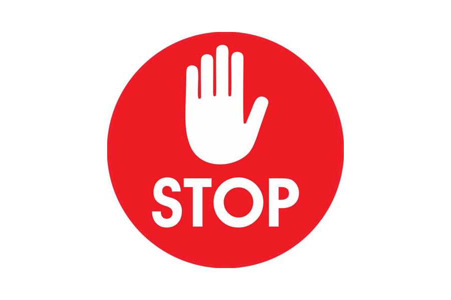 Red Stop Social Distancing Floor Sticker