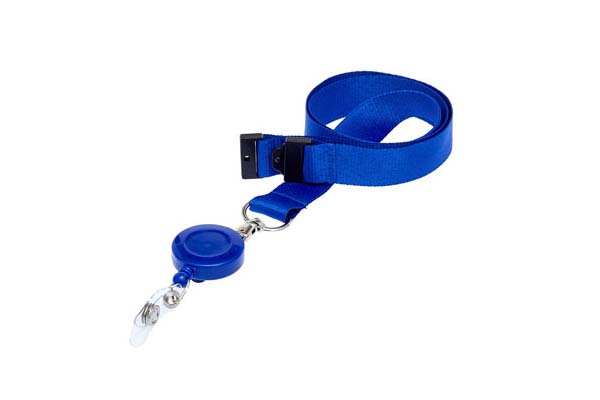 Royal Blue Retractable Ski Reel/Badge Reel On A Lanyard (Not Included)