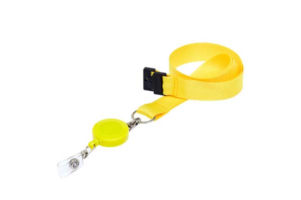 Yellow Retractable Ski Reel/Badge Reel On A Lanyard (Not Included)